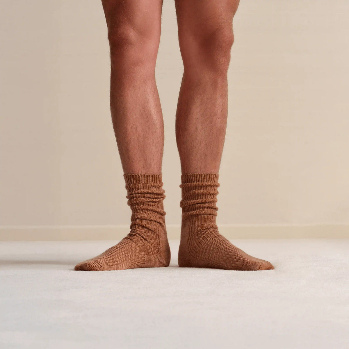 Men's Merino Cashmere Blend Fine Rib Calf Socks