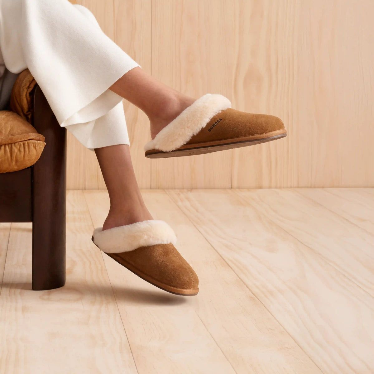 Women's Suede Fluff Scuff Slipper