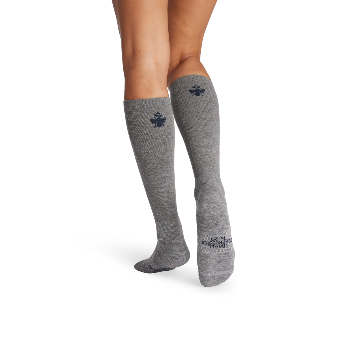 Women's Travel Compression Sock and Gripper Slipper 2-Pack