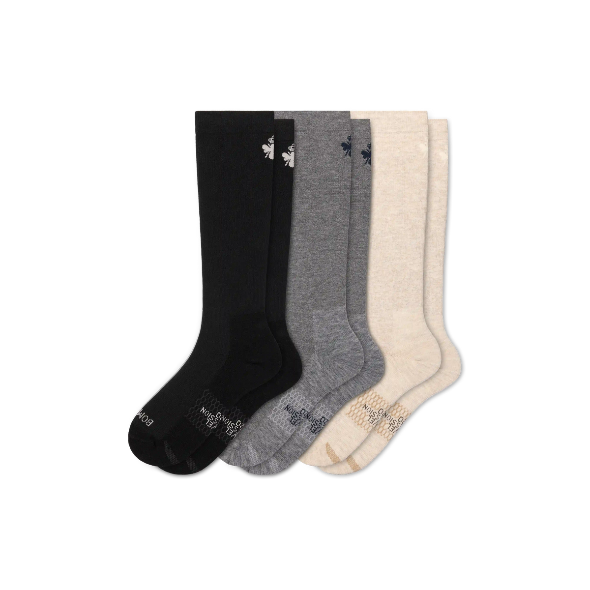 Men's Travel Compression Knee High Sock 3-Pack (15-20mmHg)