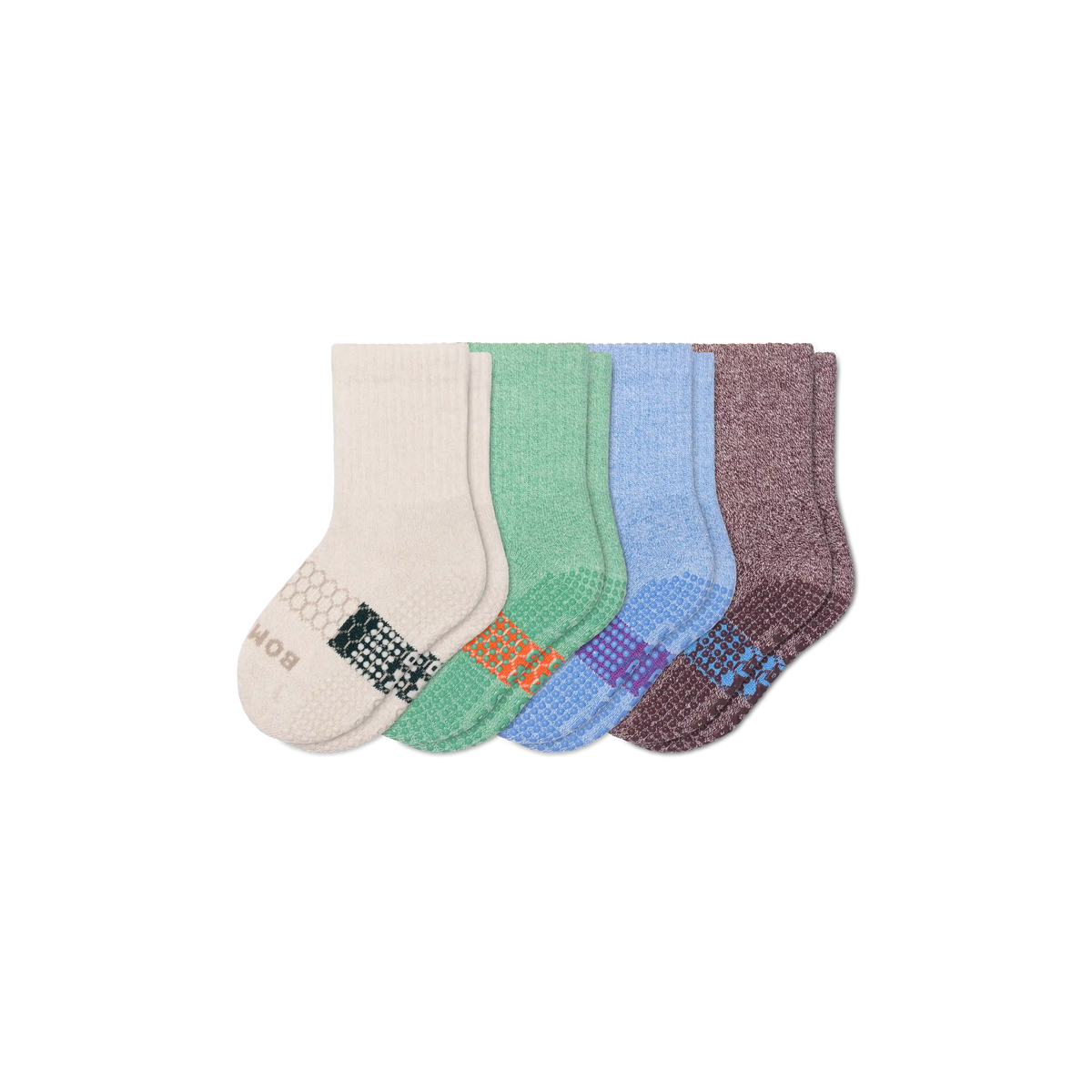 Junior Marl Gripper Calf Sock 4-Pack
