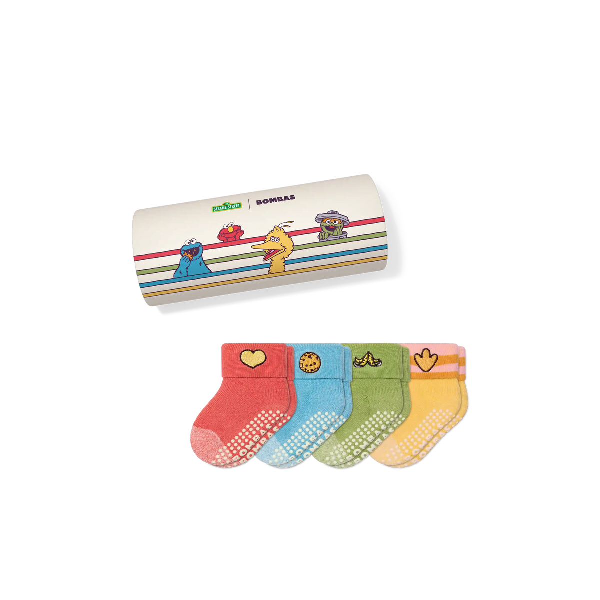 Sesame Street | Bombas Baby Gripper Sock 4-Pack (6-12 Months) Gift Box