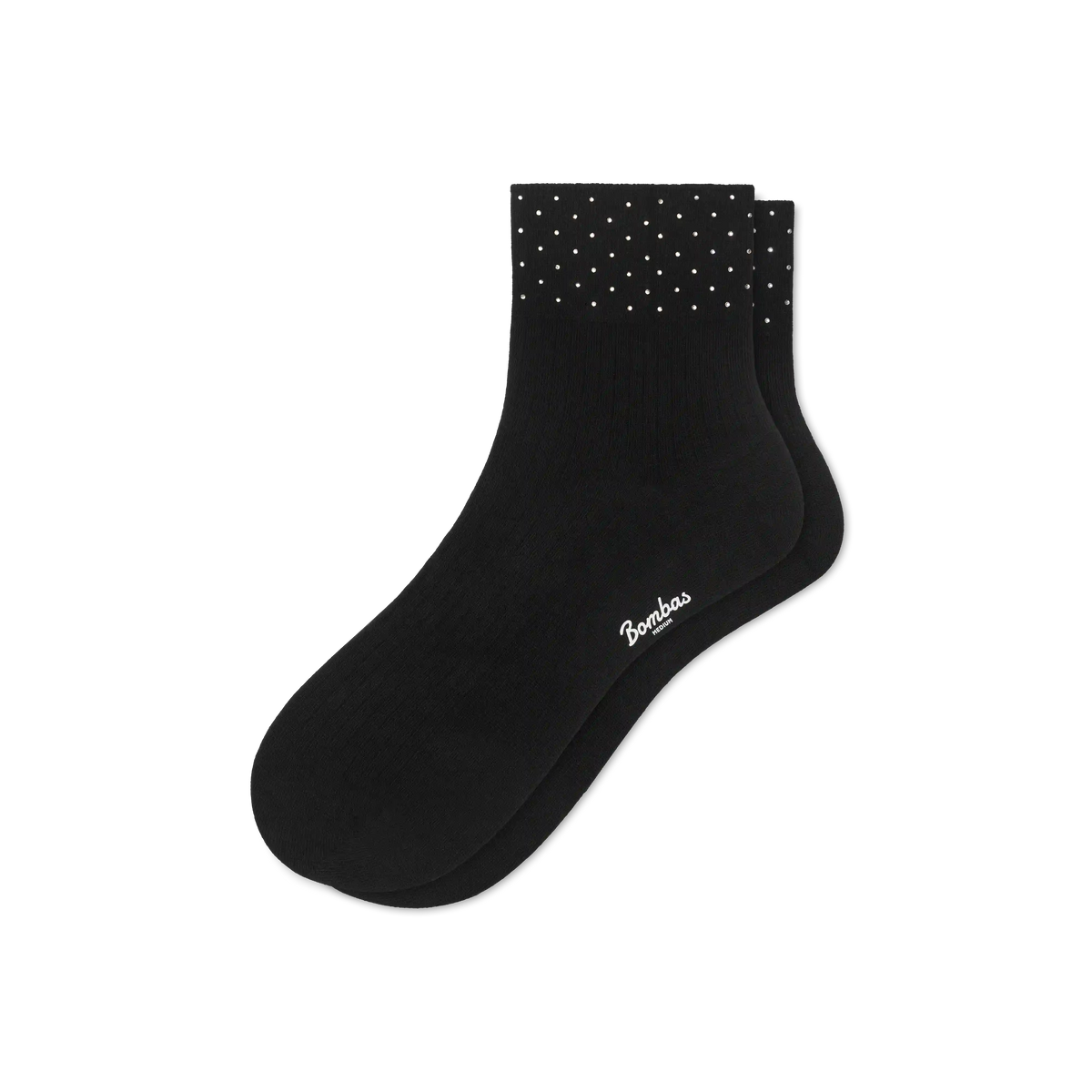 Women’s Rhinestone Rib Quarter Socks