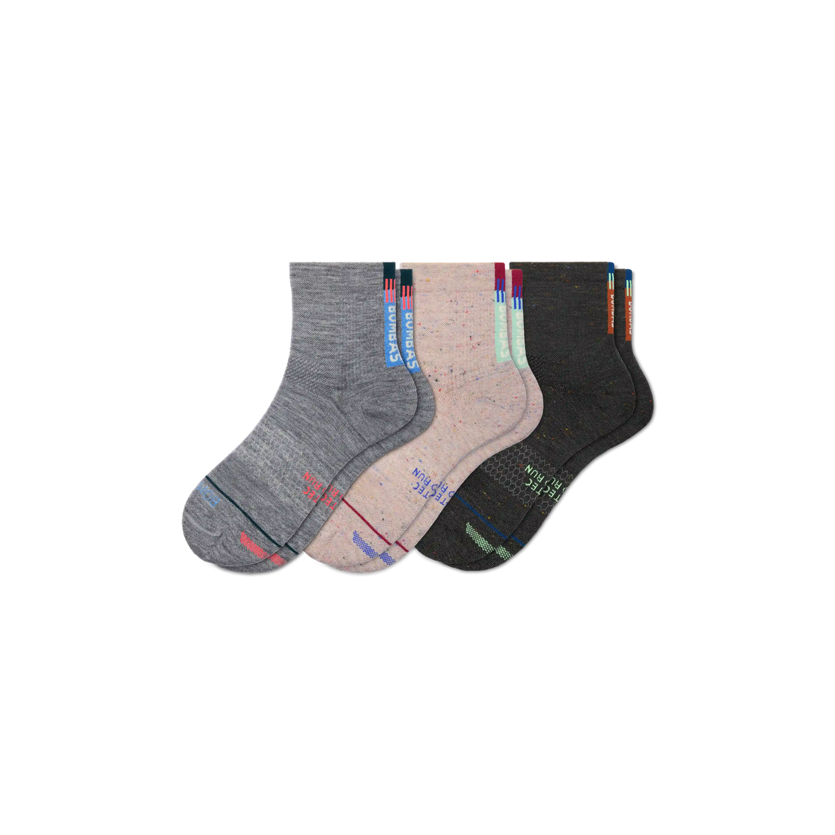 Women's Merino Wool Blend Run Quarter Sock 3-Pack