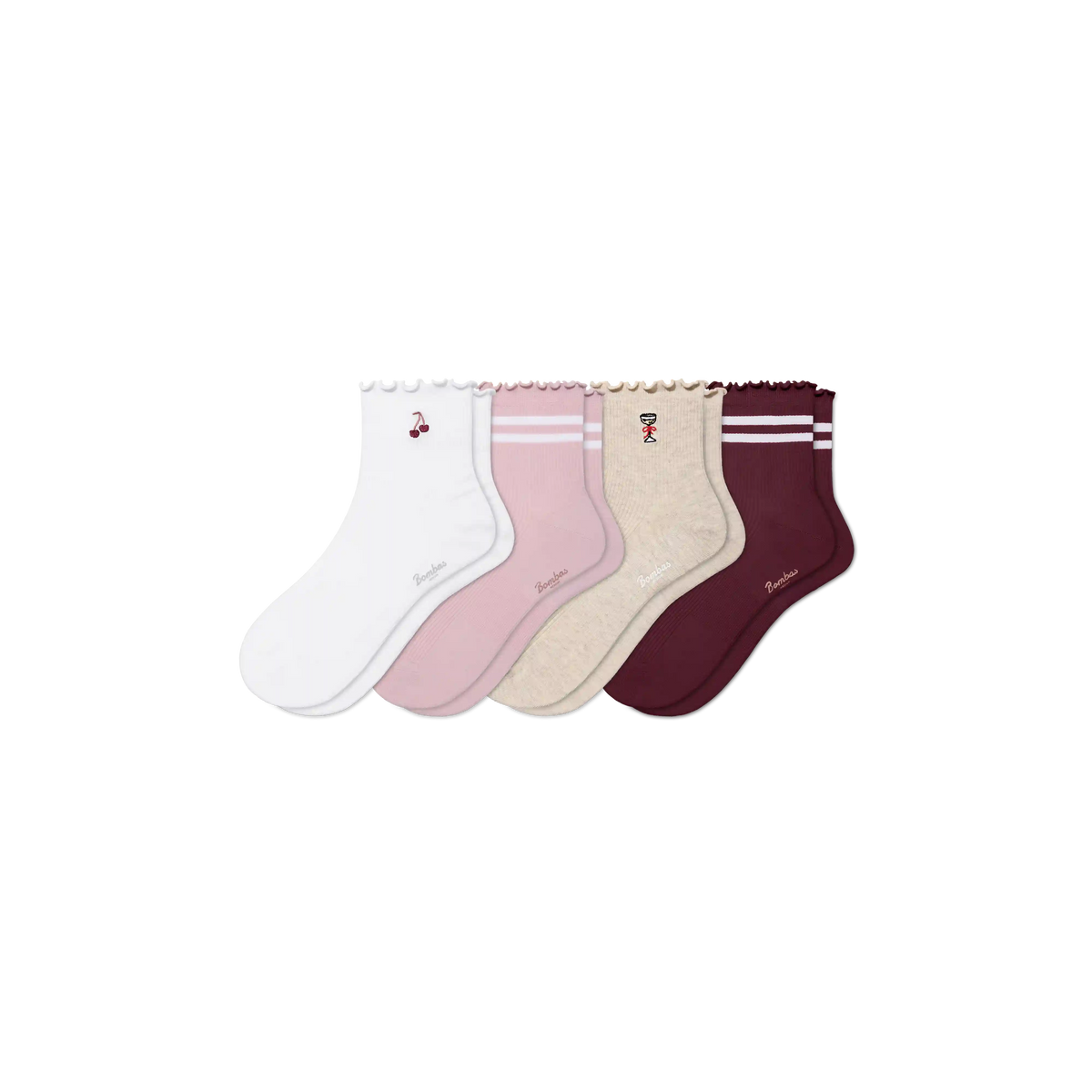 Women's Ruffle Rib Quarter Sock 4-Pack