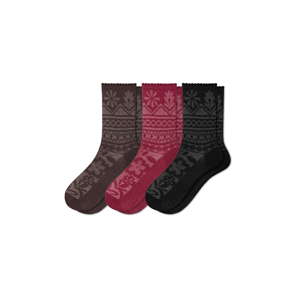 Women’s Floral Lace Half Calf Sock 3-Pack