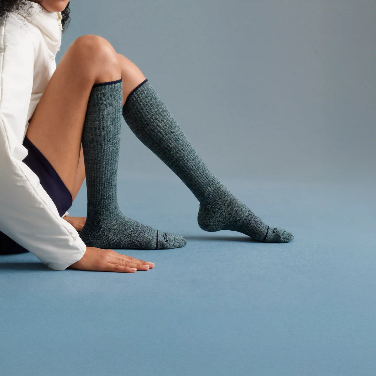 Women's Merino Wool Blend Everyday Compression Knee High Socks (15-20mmHg)