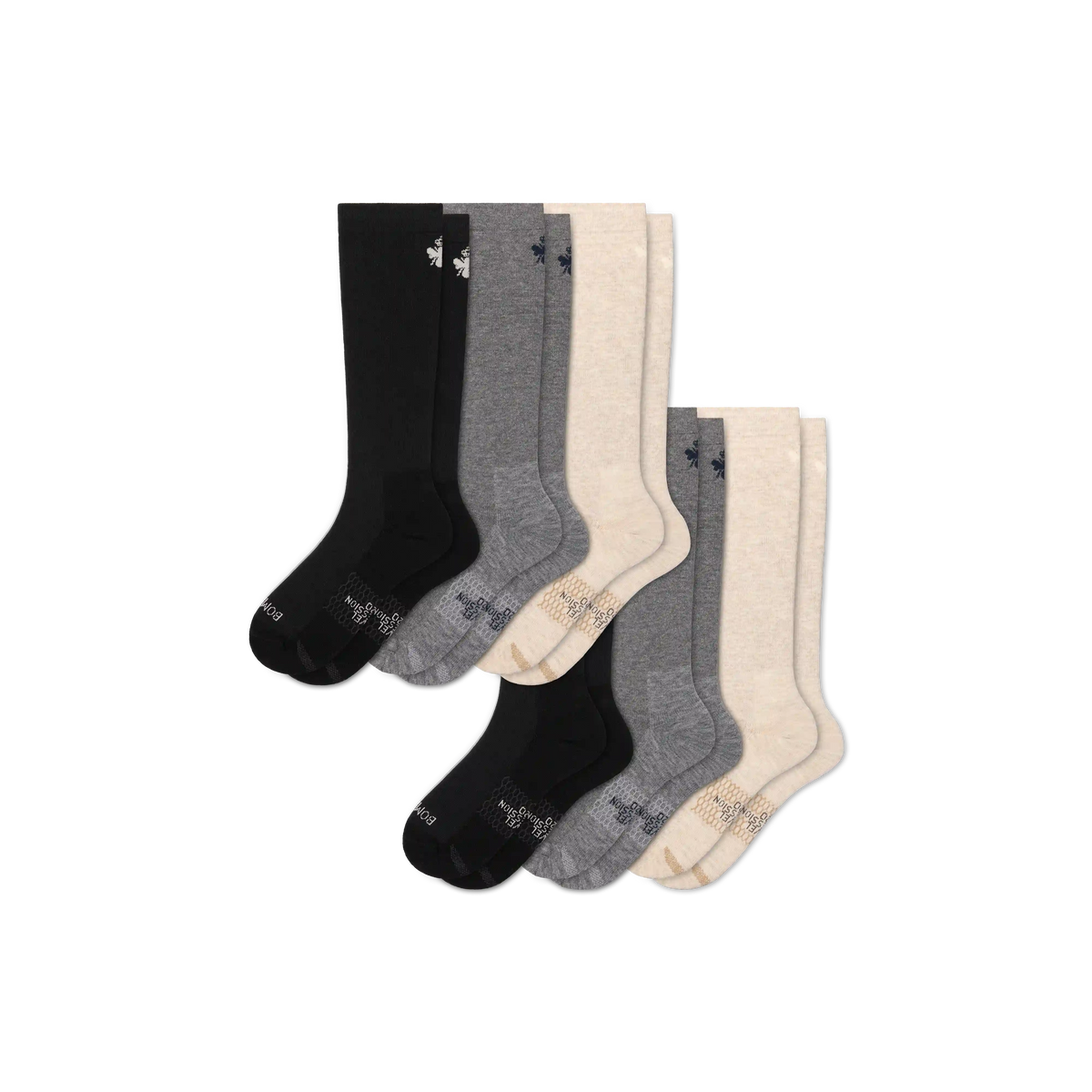 Men's Travel Compression Knee High Sock 6-Pack (15-20mmHg)