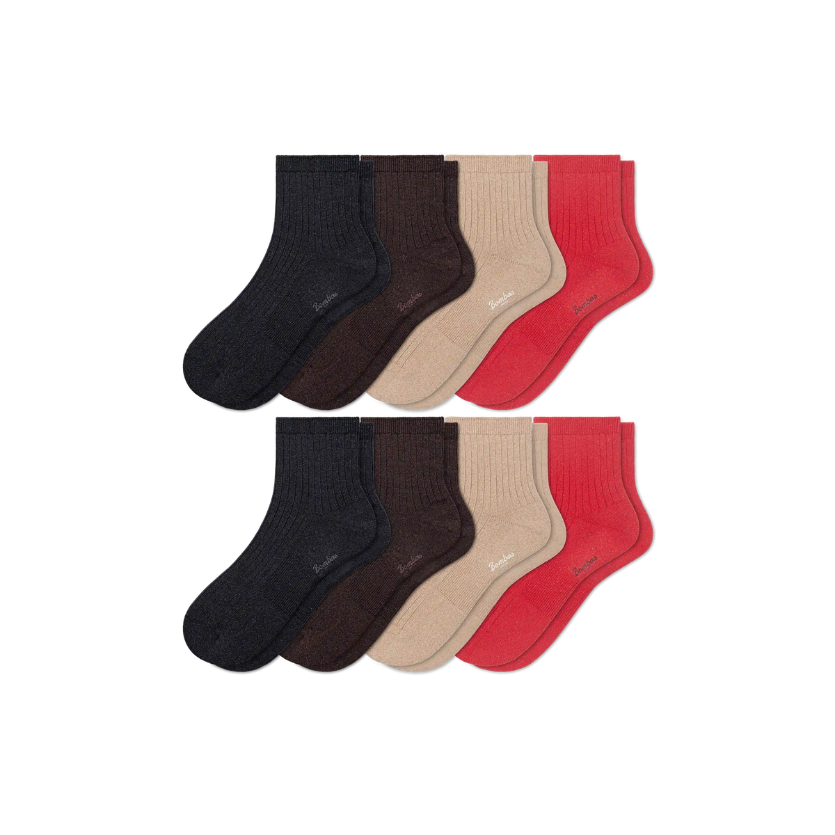 Women's Wide Rib Quarter Sock 8-Pack