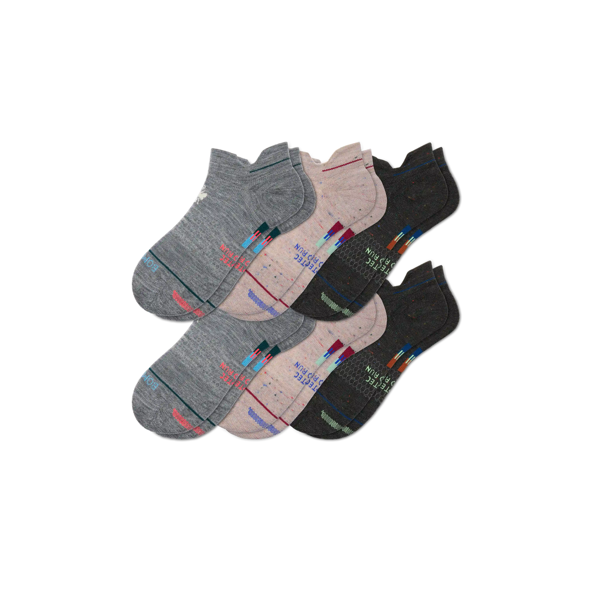 Men's Merino Wool Blend Run Ankle 6-Pack