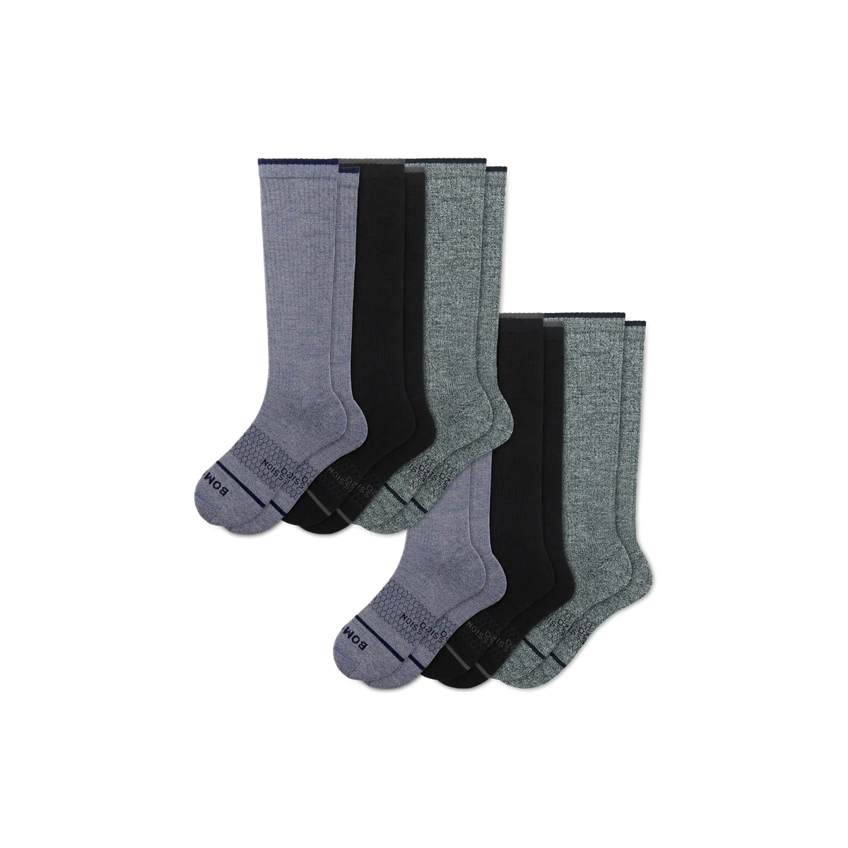 Women's Merino Wool Blend Everyday Compression Knee High Sock 6-Pack (15-20mmHg)