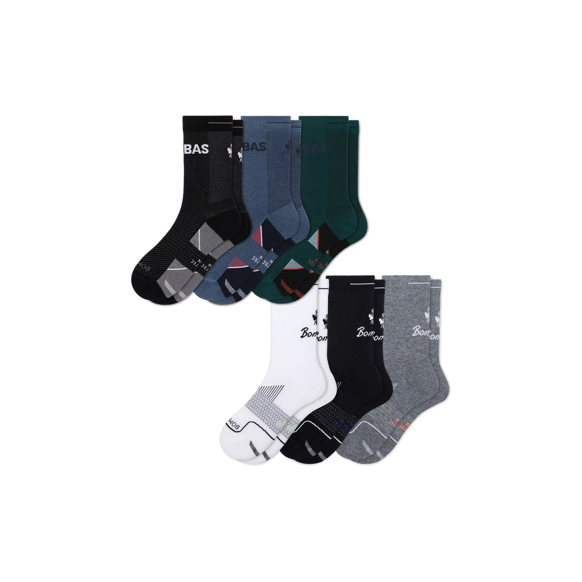 Men's Run Half Calf Sock 6-Pack